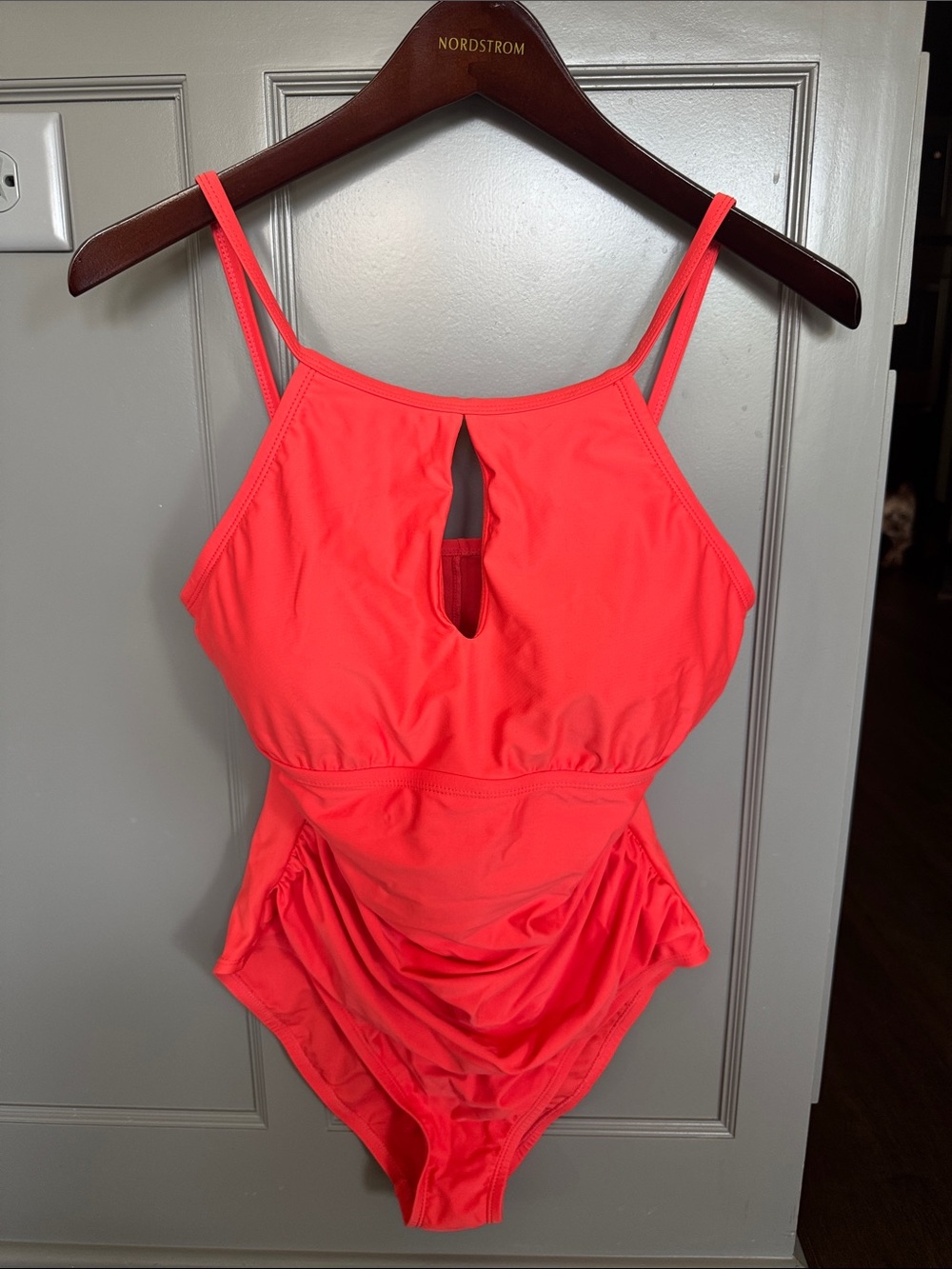 Ellen Tracy Coral Keyhole One-Piece Swimsuit